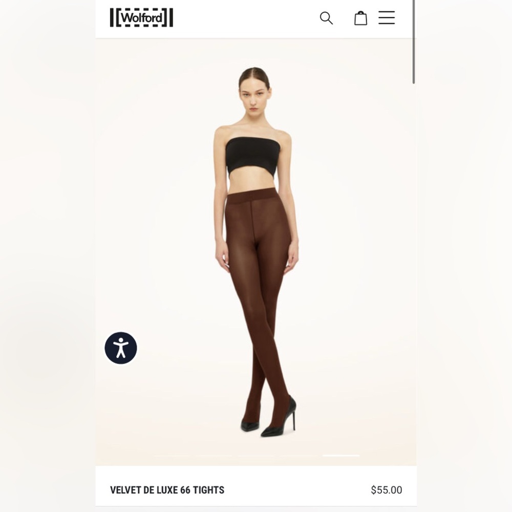 Wolford VELVET DE LUXE 66 TIGHTS in brown size M NWOT